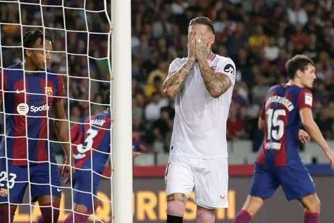Barcelona 1-0 Sevilla: Sergio Ramos own goal secures a narrow win for Barcelona. 9