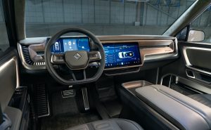 Interior of Rivian r1t truck